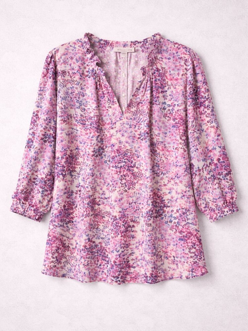 Philosophy Women's Plus Size Floral Print 3/4 Chiffon Sleeve Blouse - Size 2X